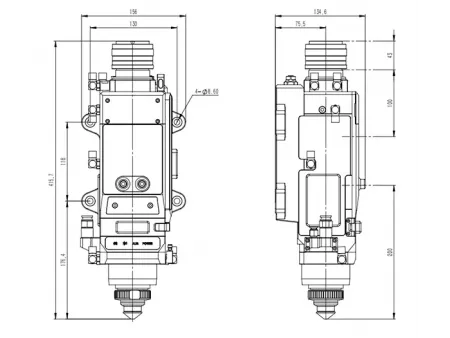 Testa di taglio laser a fibra da 15 kW con smusso