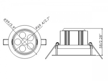 Luce LED a incasso 5W-7W-8W